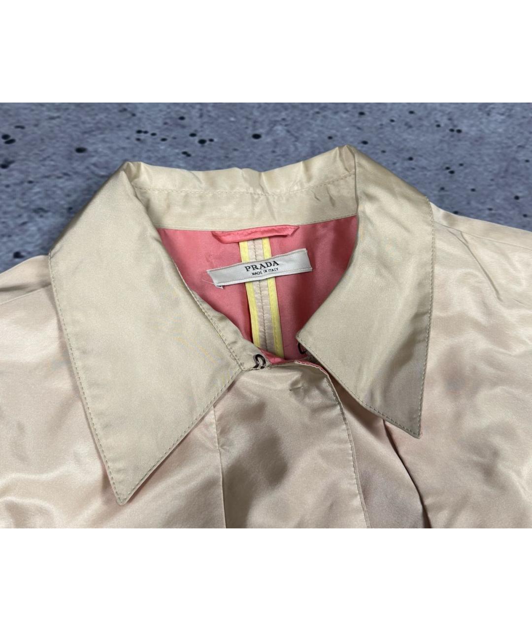 PRADA Бежевый шелковый тренч/плащ, фото 4