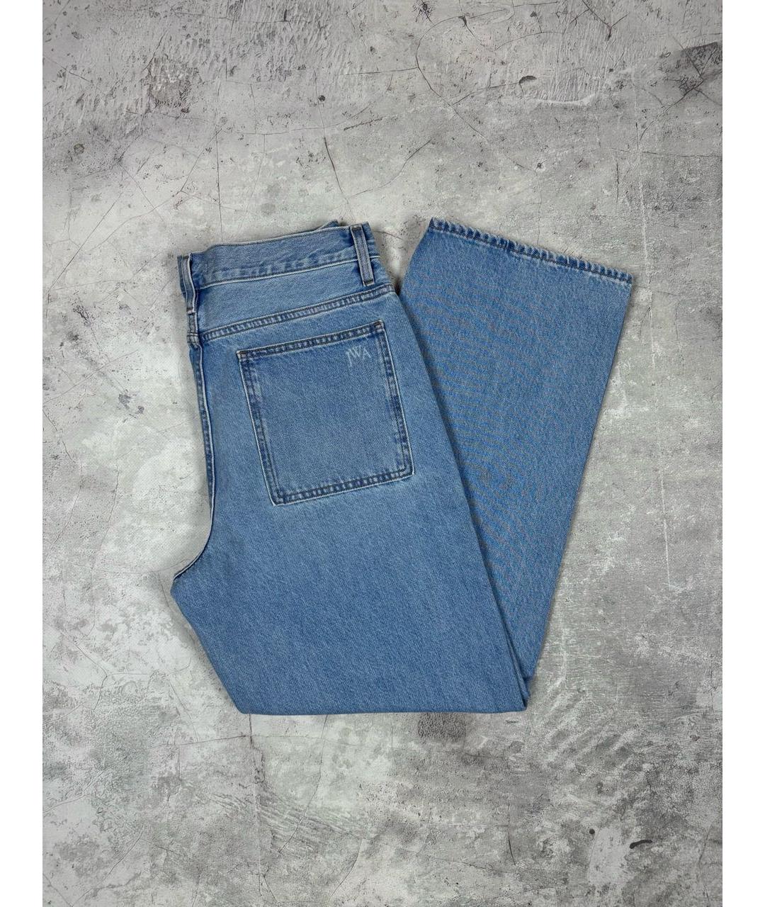 J.W.ANDERSON Голубые хлопковые прямые джинсы, фото 3