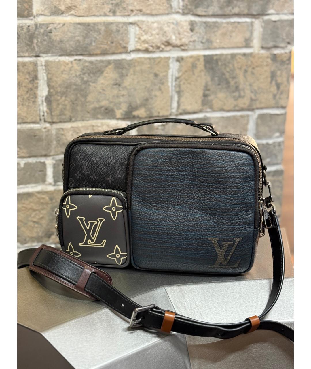 LOUIS VUITTON Черная кожаная сумка на плечо, фото 7