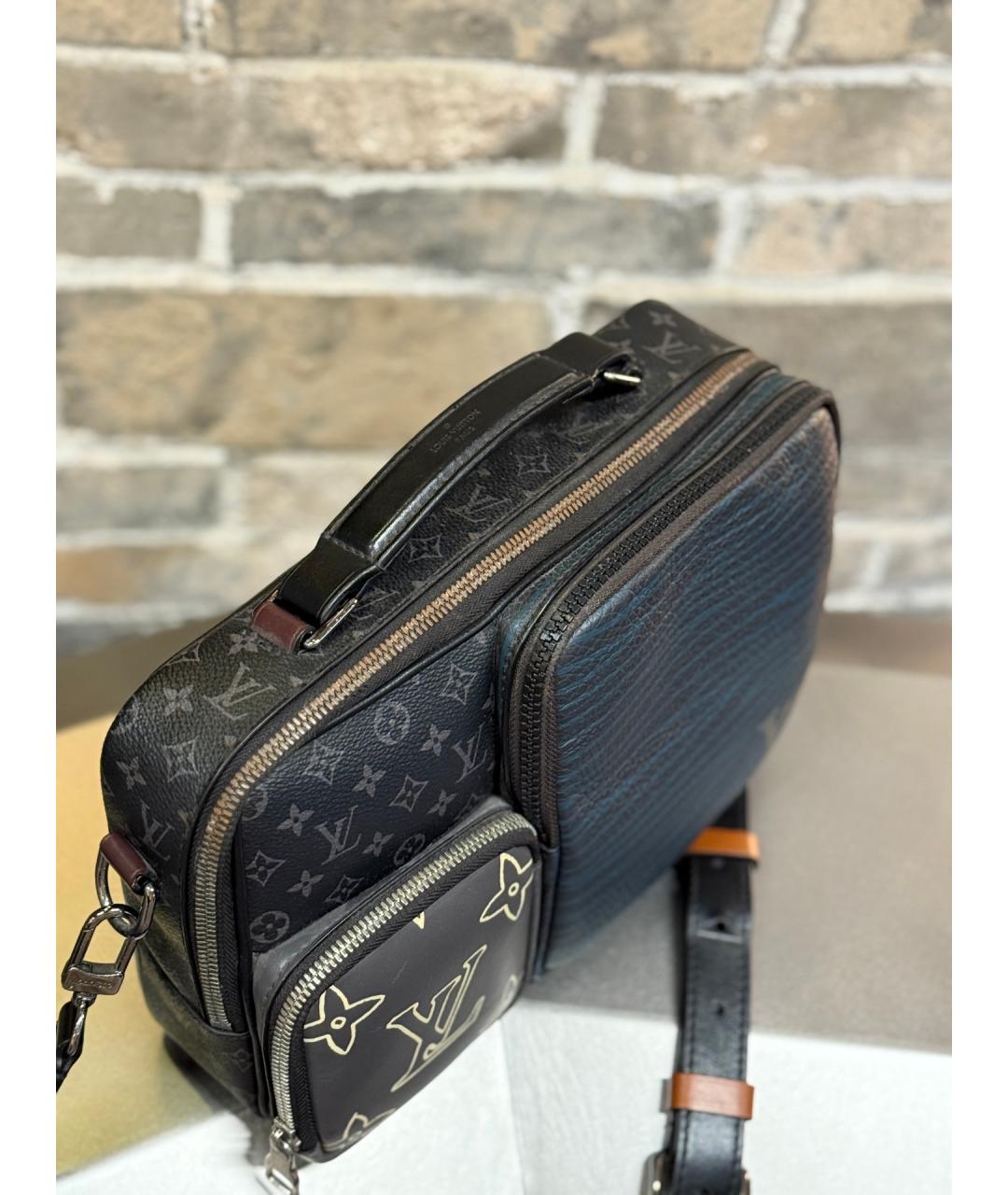 LOUIS VUITTON Черная кожаная сумка на плечо, фото 6