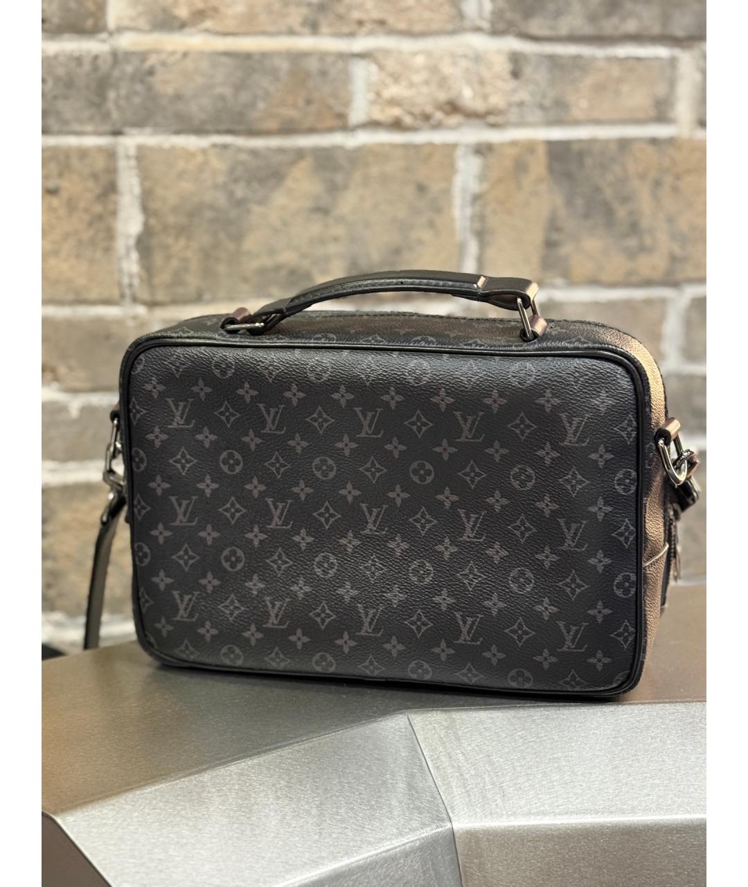 LOUIS VUITTON Черная кожаная сумка на плечо, фото 2