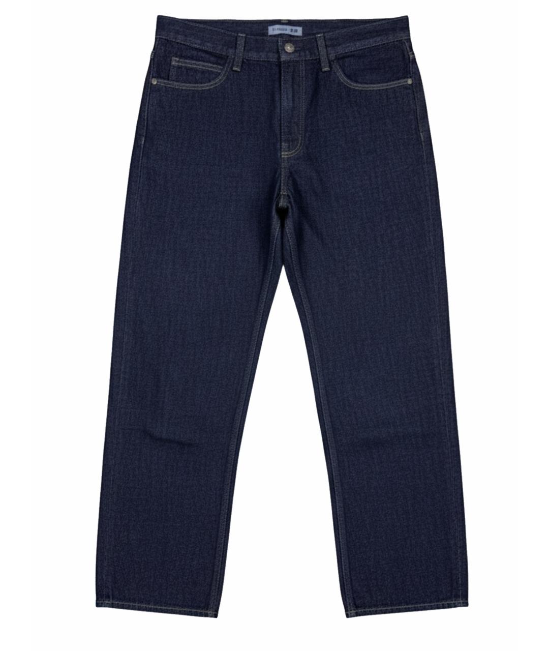 J.W.ANDERSON Темно-синие хлопковые прямые джинсы, фото 1