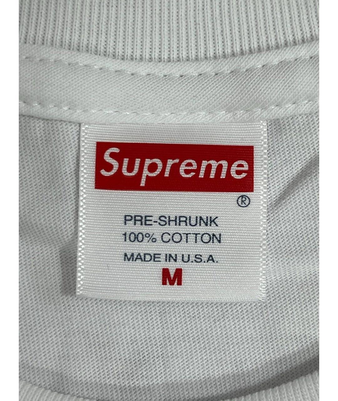 SUPREME Белая хлопковая футболка, фото 3