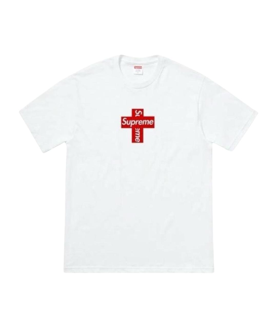 SUPREME Белая хлопковая футболка, фото 1