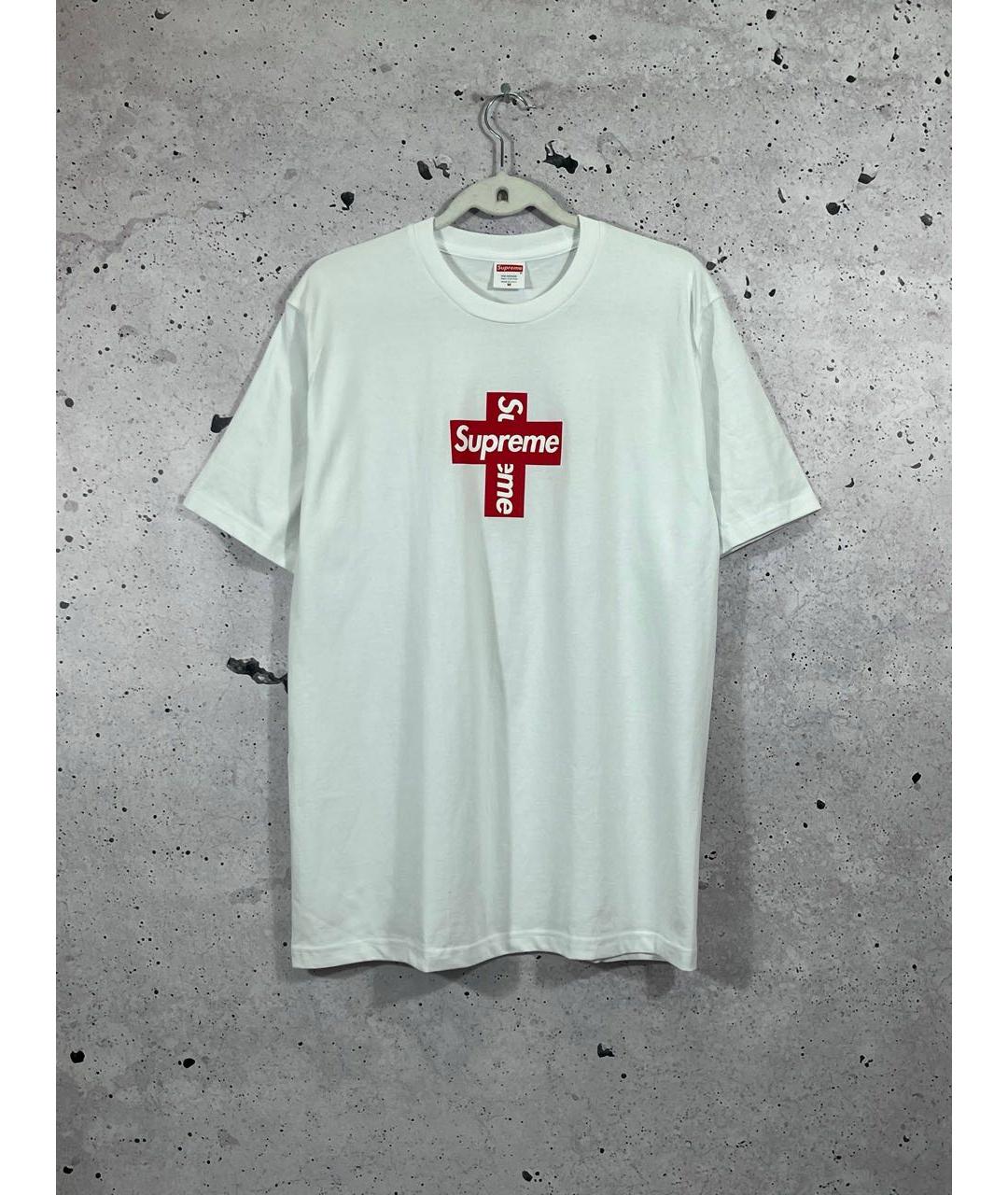 SUPREME Белая хлопковая футболка, фото 2