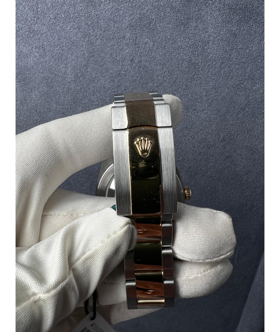 ROLEX Черные часы из желтого золота, фото 8