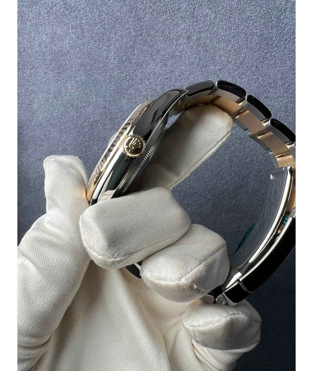 ROLEX Черные часы из желтого золота, фото 5