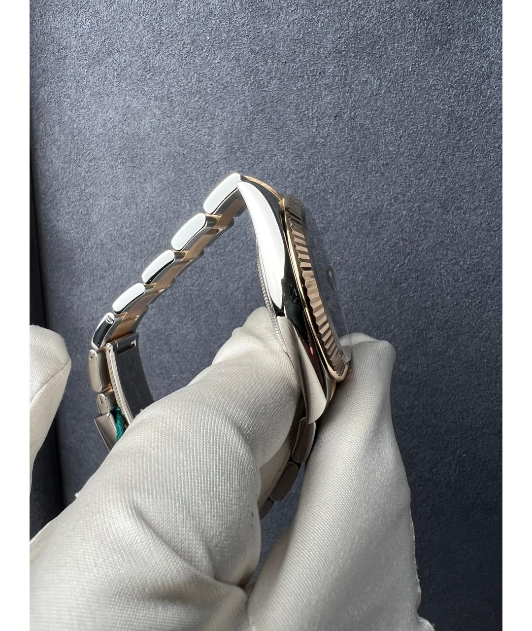 ROLEX Черные часы из желтого золота, фото 6