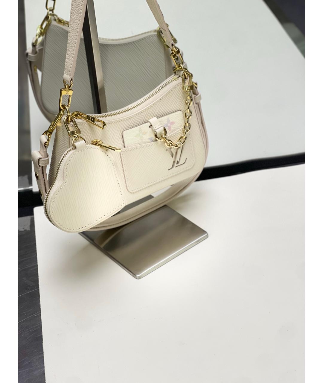 LOUIS VUITTON Белая кожаная сумка через плечо, фото 2