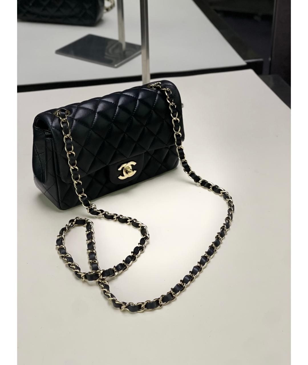 CHANEL Черная кожаная сумка через плечо, фото 10