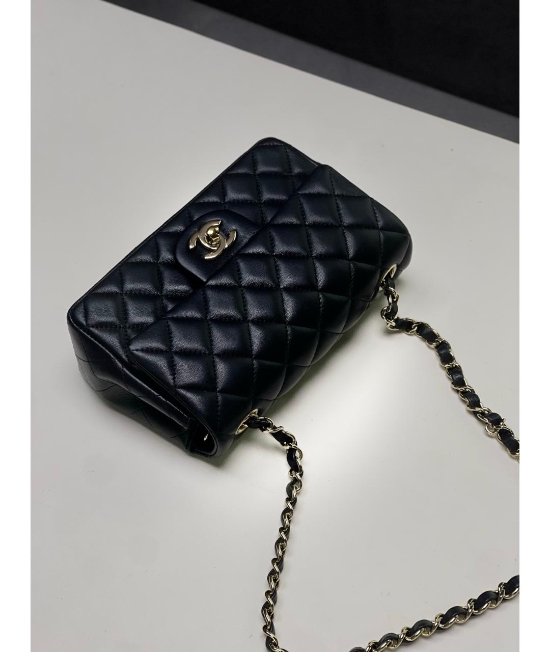 CHANEL Черная кожаная сумка через плечо, фото 8