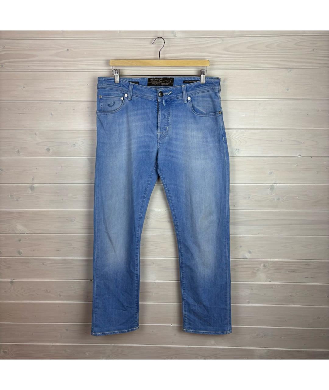 JACOB COHEN Синие хлопковые прямые джинсы, фото 7
