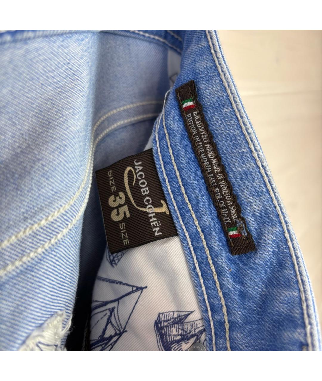 JACOB COHEN Синие хлопковые прямые джинсы, фото 6