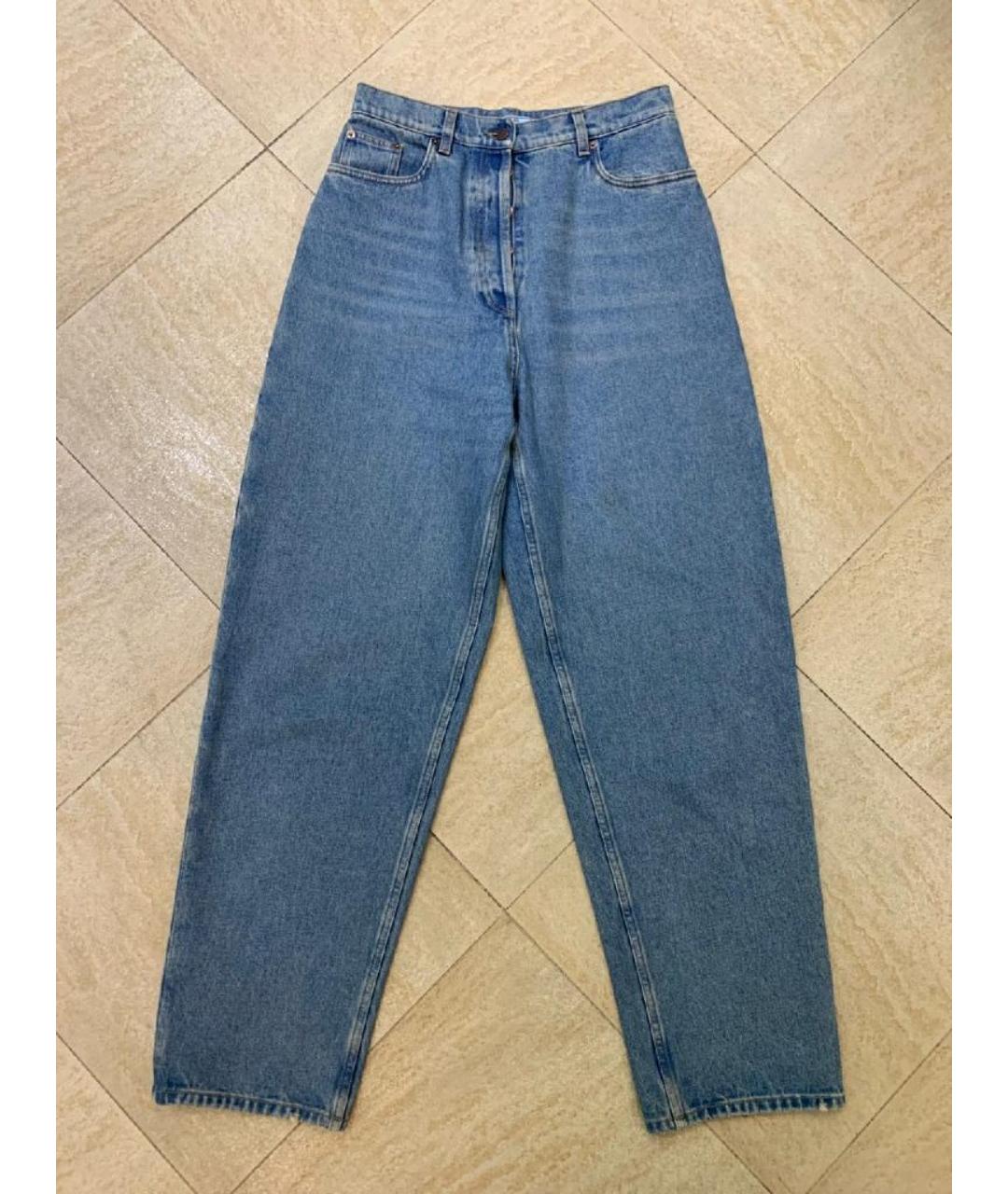 PRADA Голубые хлопковые прямые джинсы, фото 10