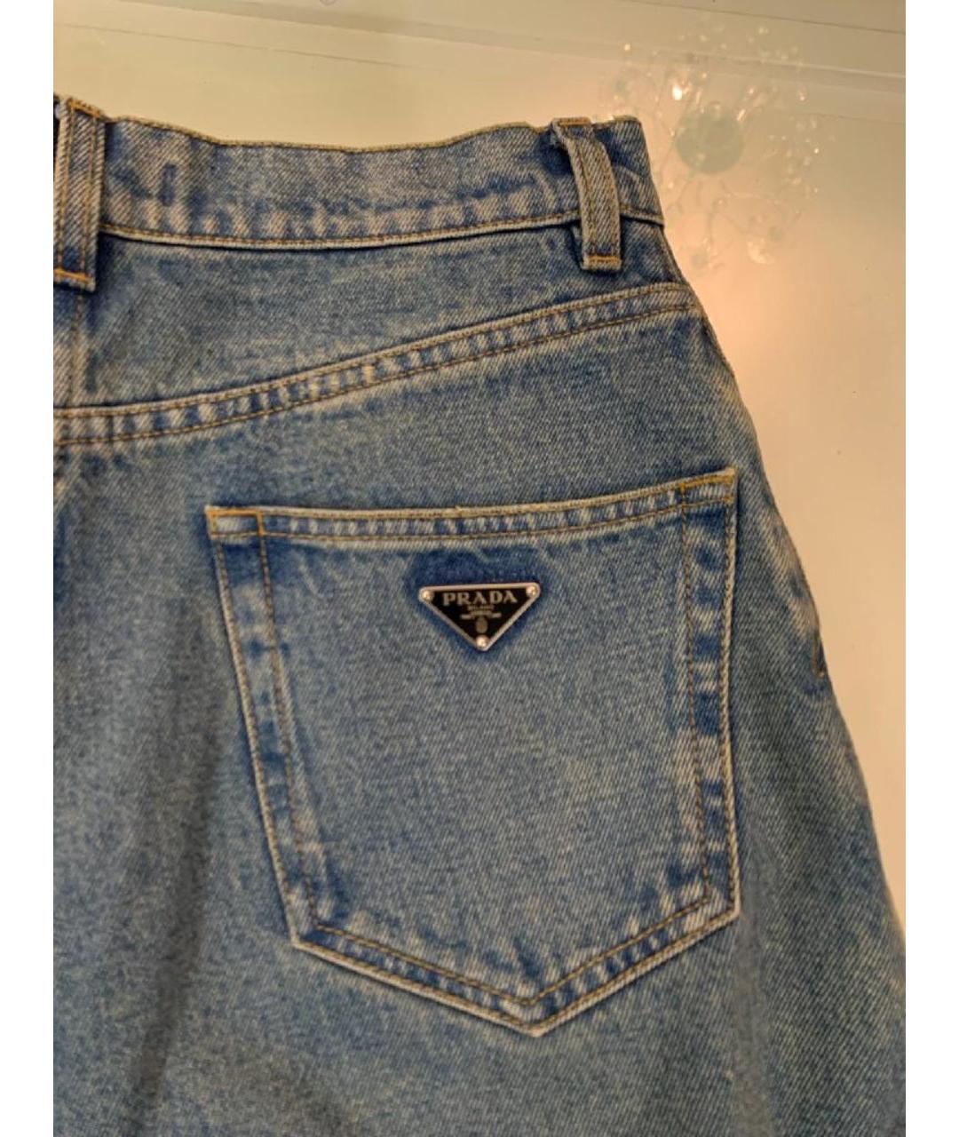 PRADA Голубые хлопковые прямые джинсы, фото 8