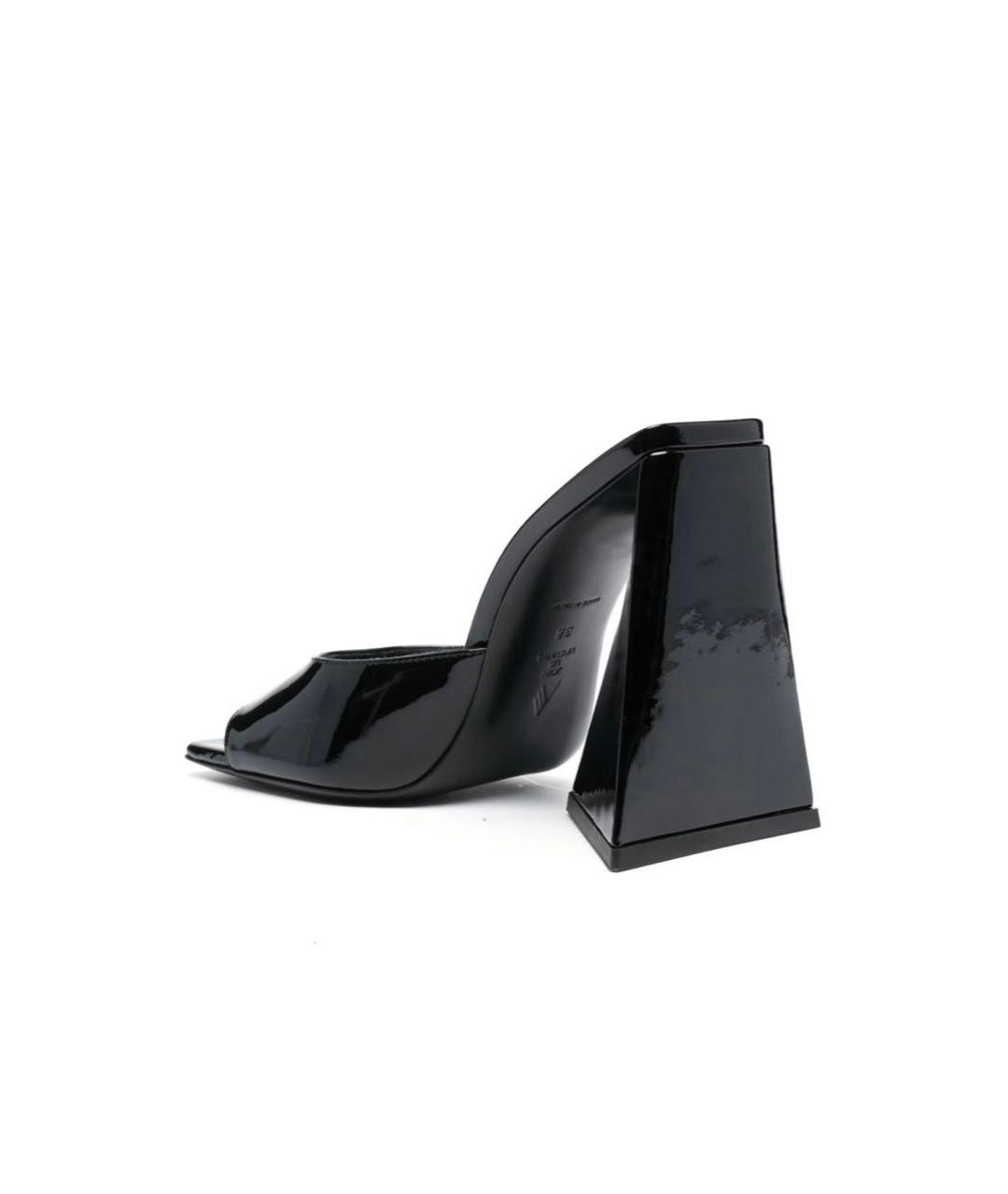 THE ATTICO Черные мюли из лакированной кожи, фото 2