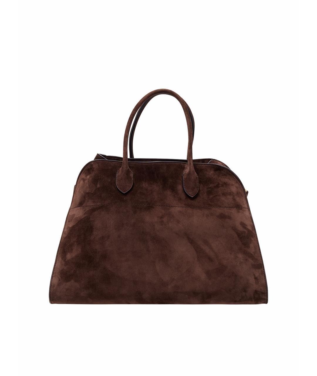 THE ROW Коричневая замшевая сумка с короткими ручками, фото 1