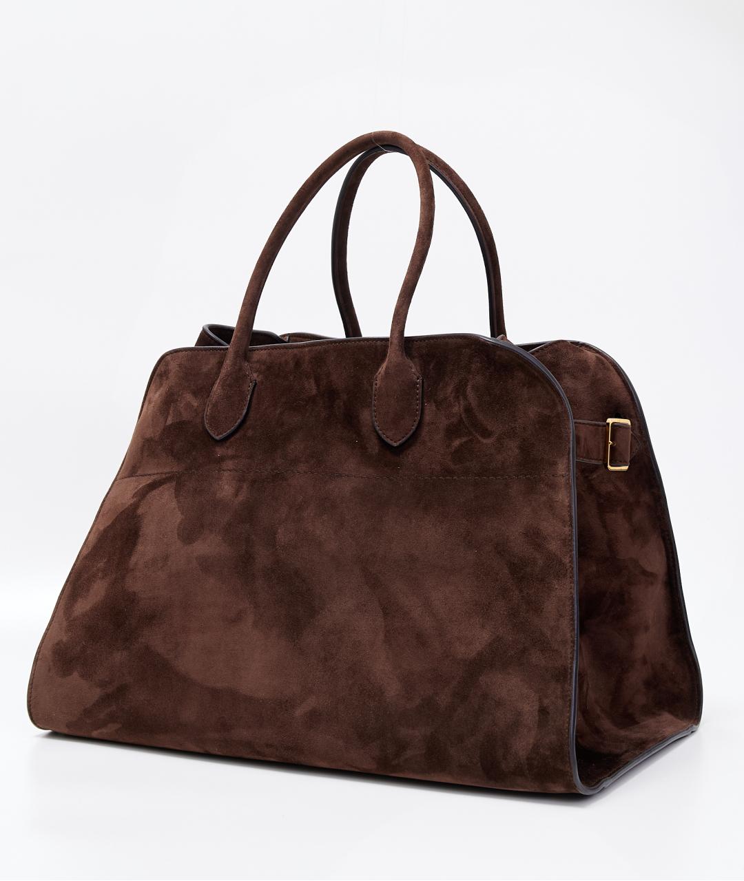 THE ROW Коричневая замшевая сумка с короткими ручками, фото 2