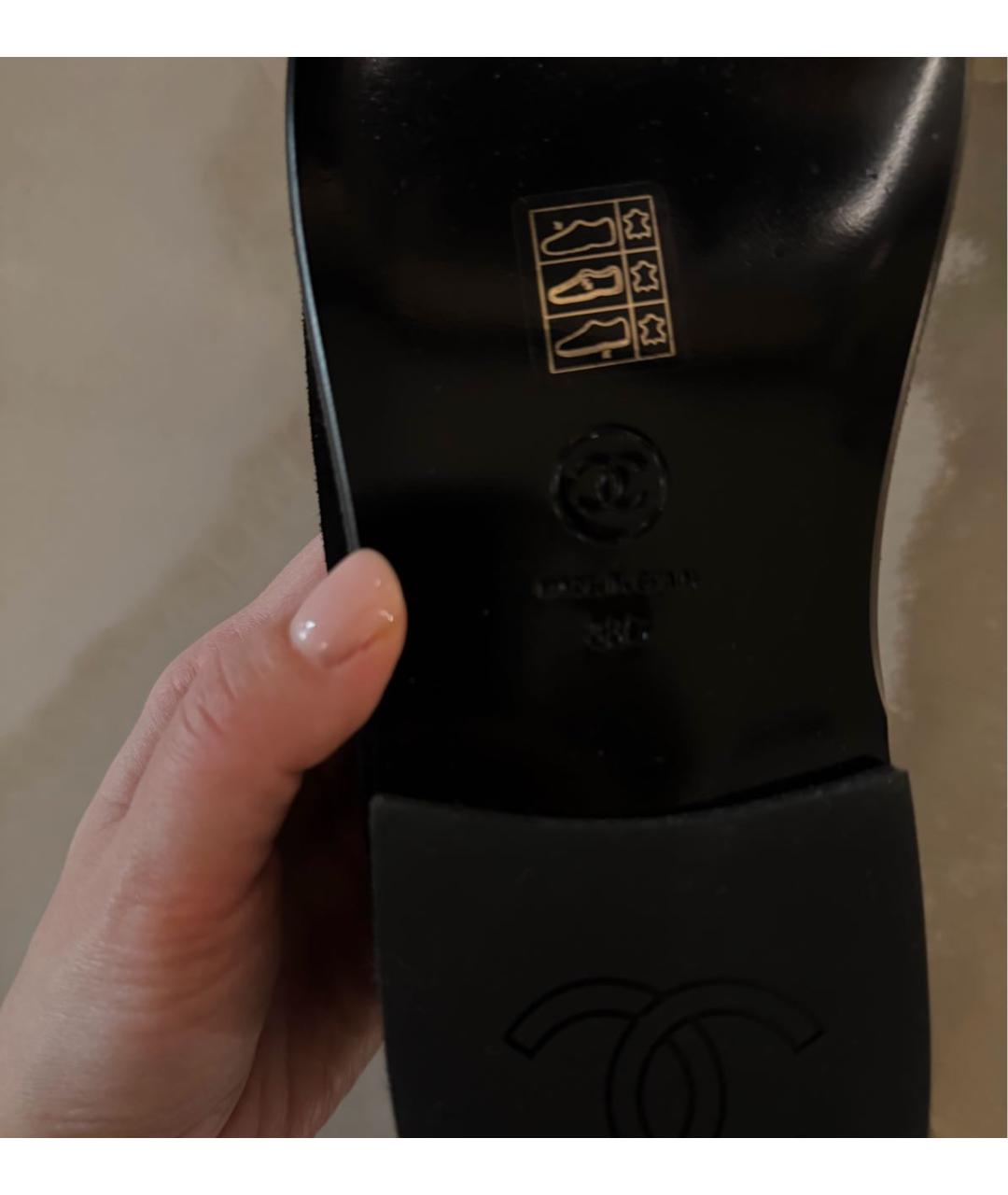 CHANEL Черные замшевые лоферы, фото 4