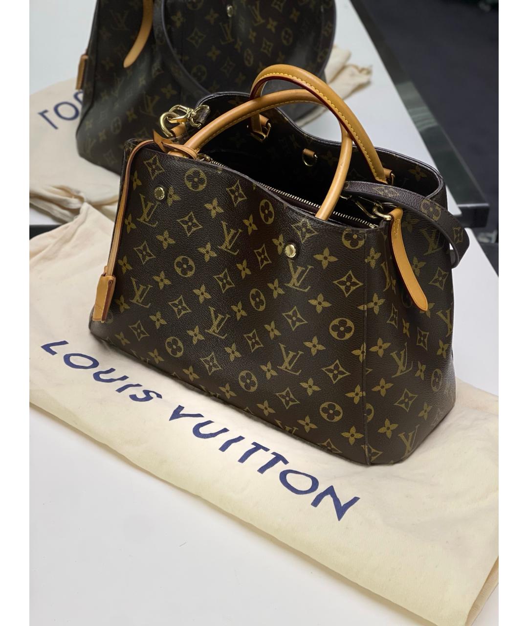 LOUIS VUITTON Коричневая сумка с короткими ручками, фото 2
