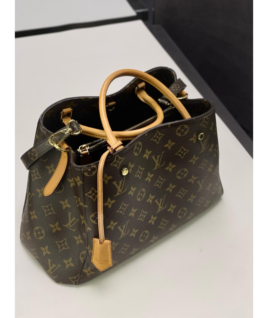 LOUIS VUITTON Коричневая сумка с короткими ручками, фото 4