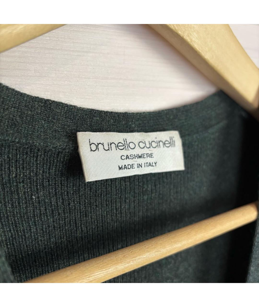 BRUNELLO CUCINELLI Зеленая кашемировая жилетка, фото 3