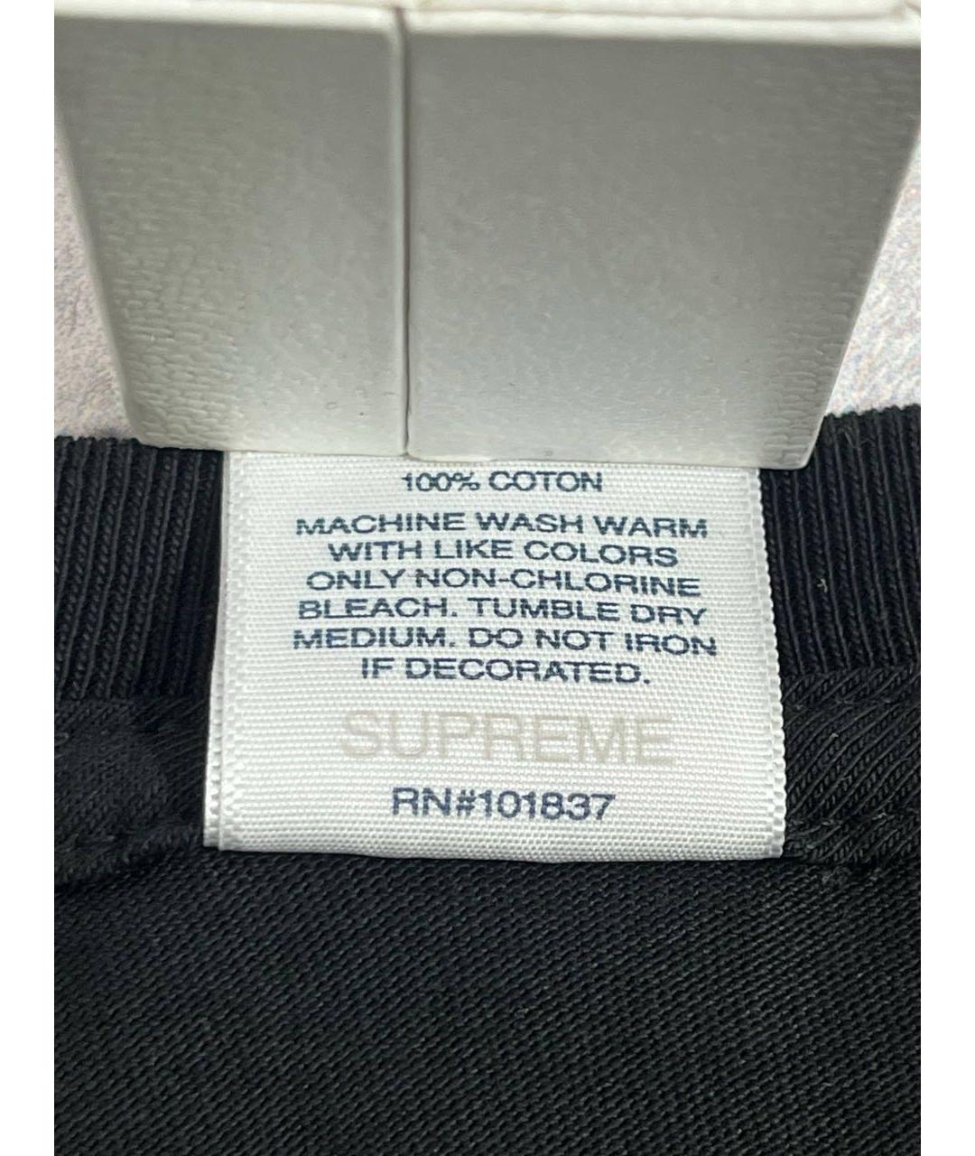 SUPREME Черная хлопковая футболка, фото 5