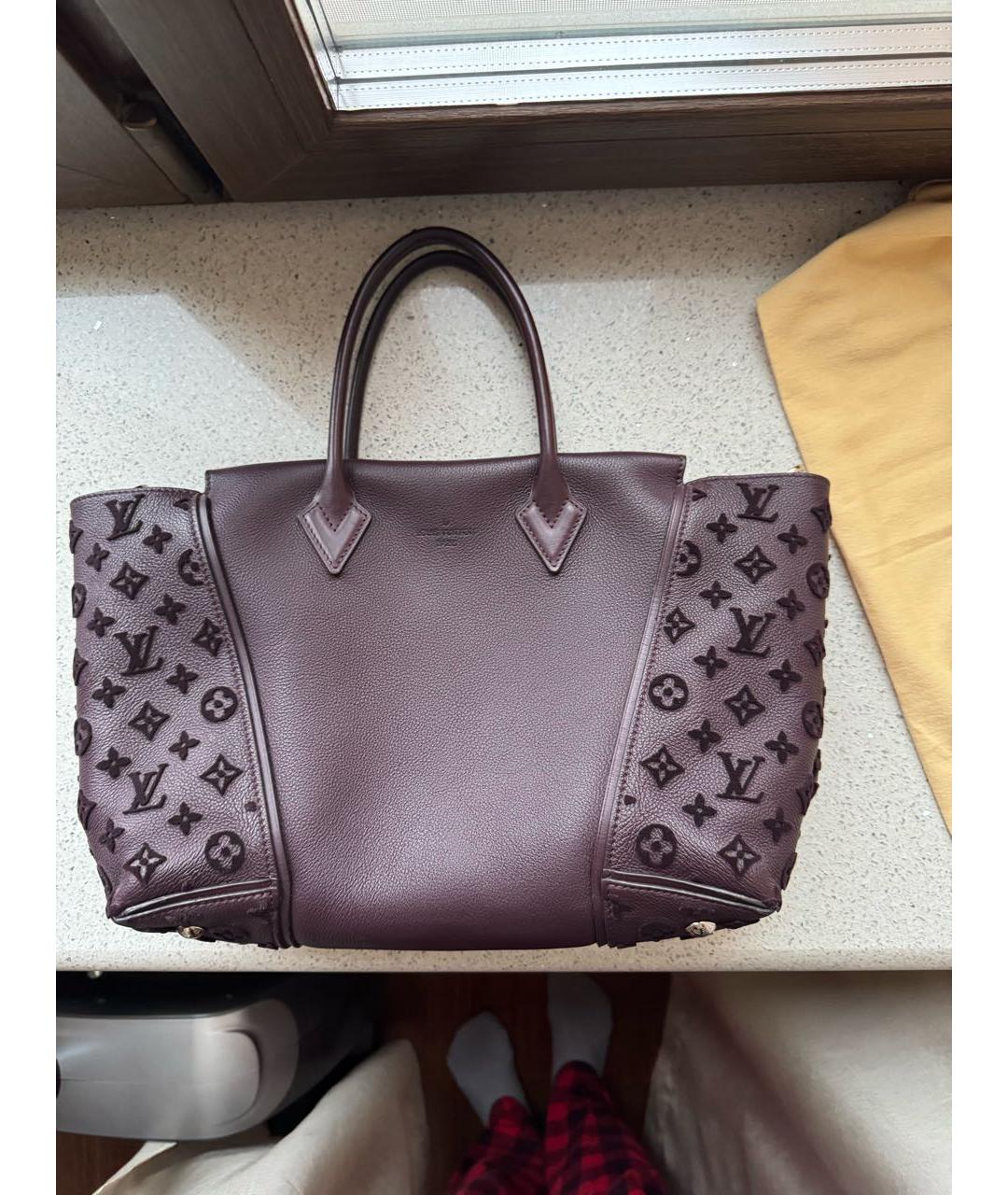 LOUIS VUITTON Бордовая кожаная сумка с короткими ручками, фото 9