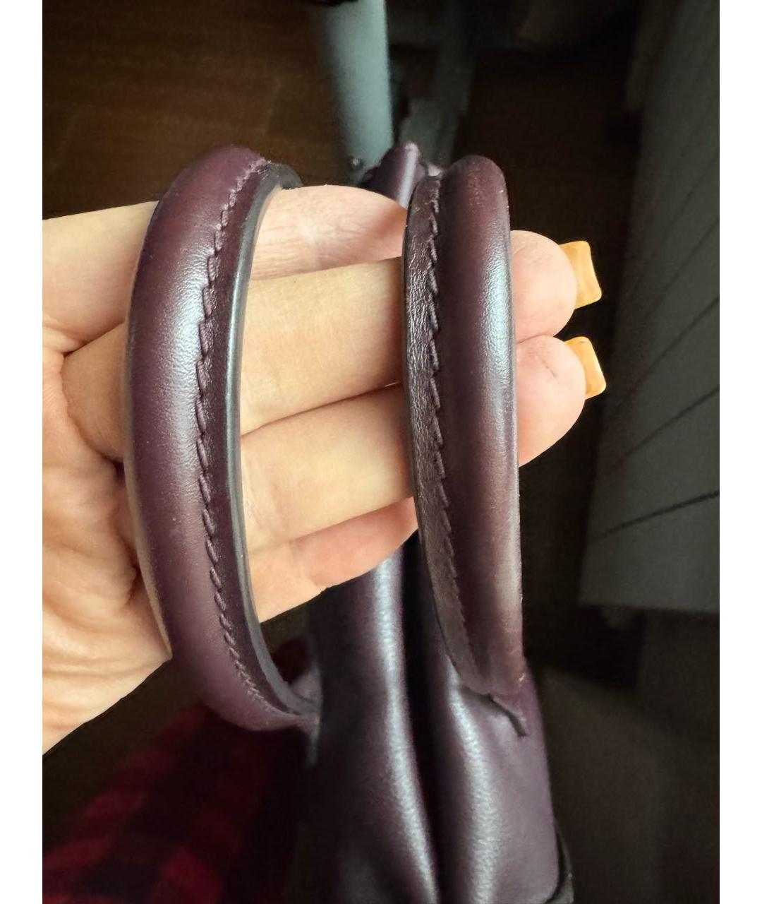 LOUIS VUITTON Бордовая кожаная сумка с короткими ручками, фото 6