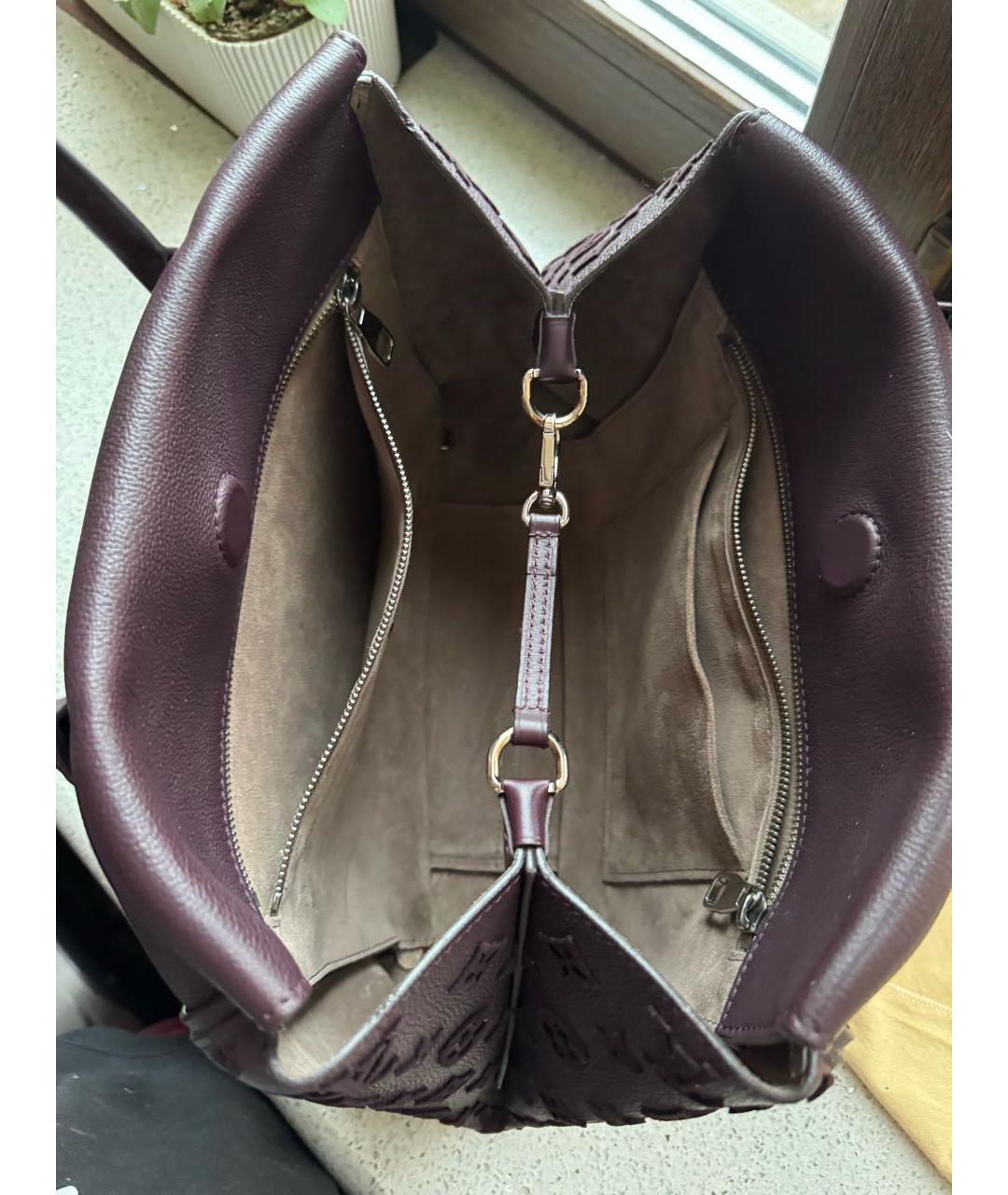 LOUIS VUITTON Бордовая кожаная сумка с короткими ручками, фото 4