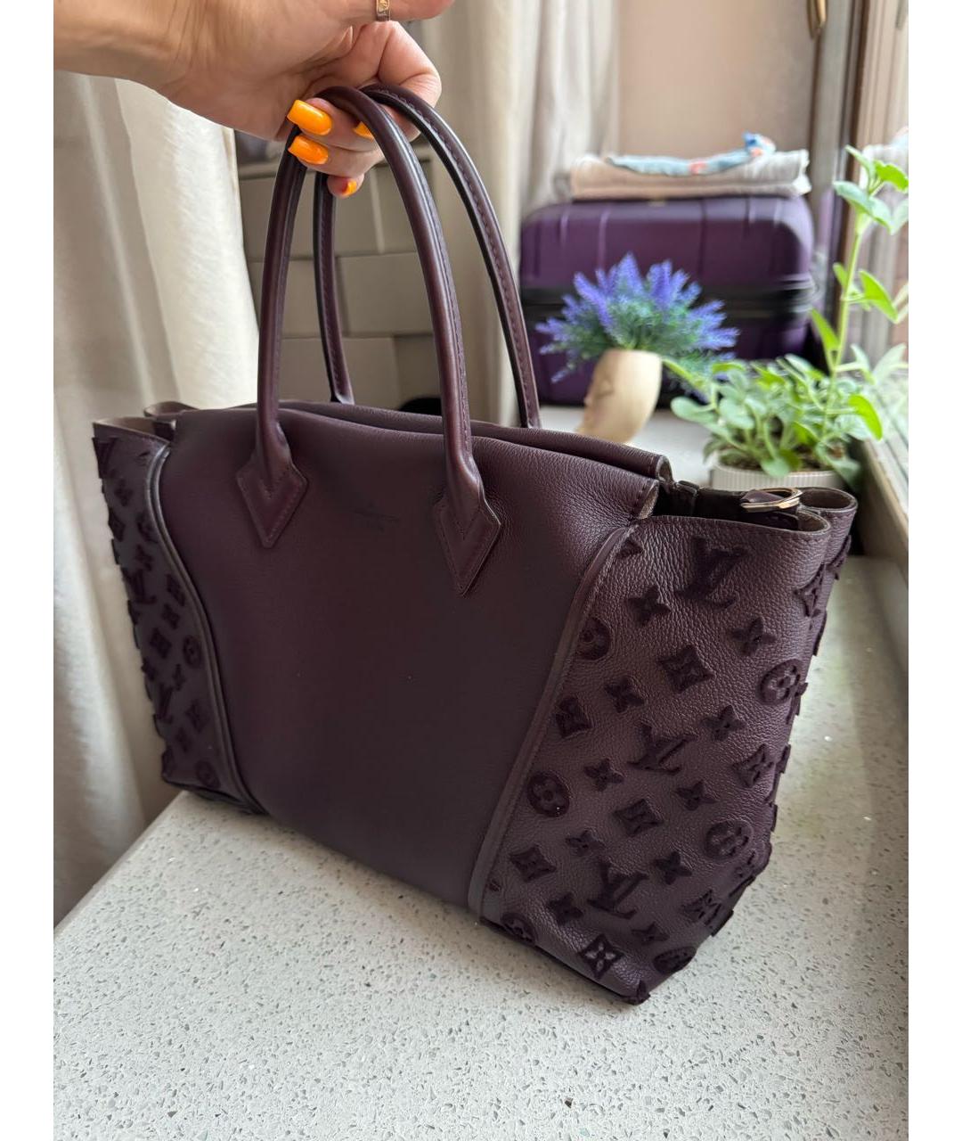 LOUIS VUITTON Бордовая кожаная сумка с короткими ручками, фото 2