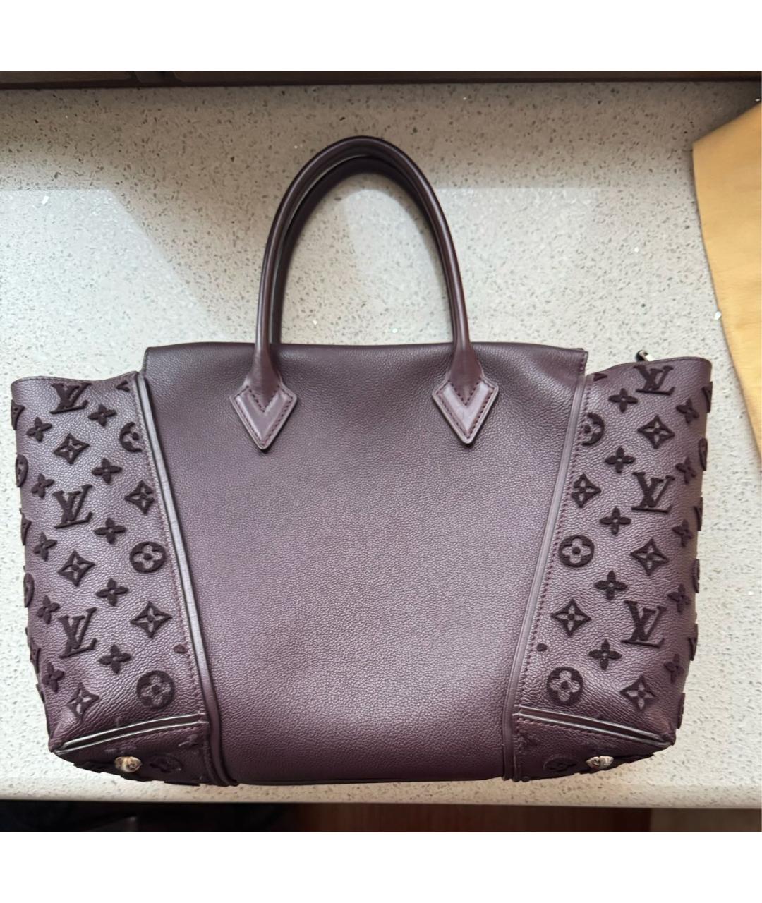 LOUIS VUITTON Бордовая кожаная сумка с короткими ручками, фото 3