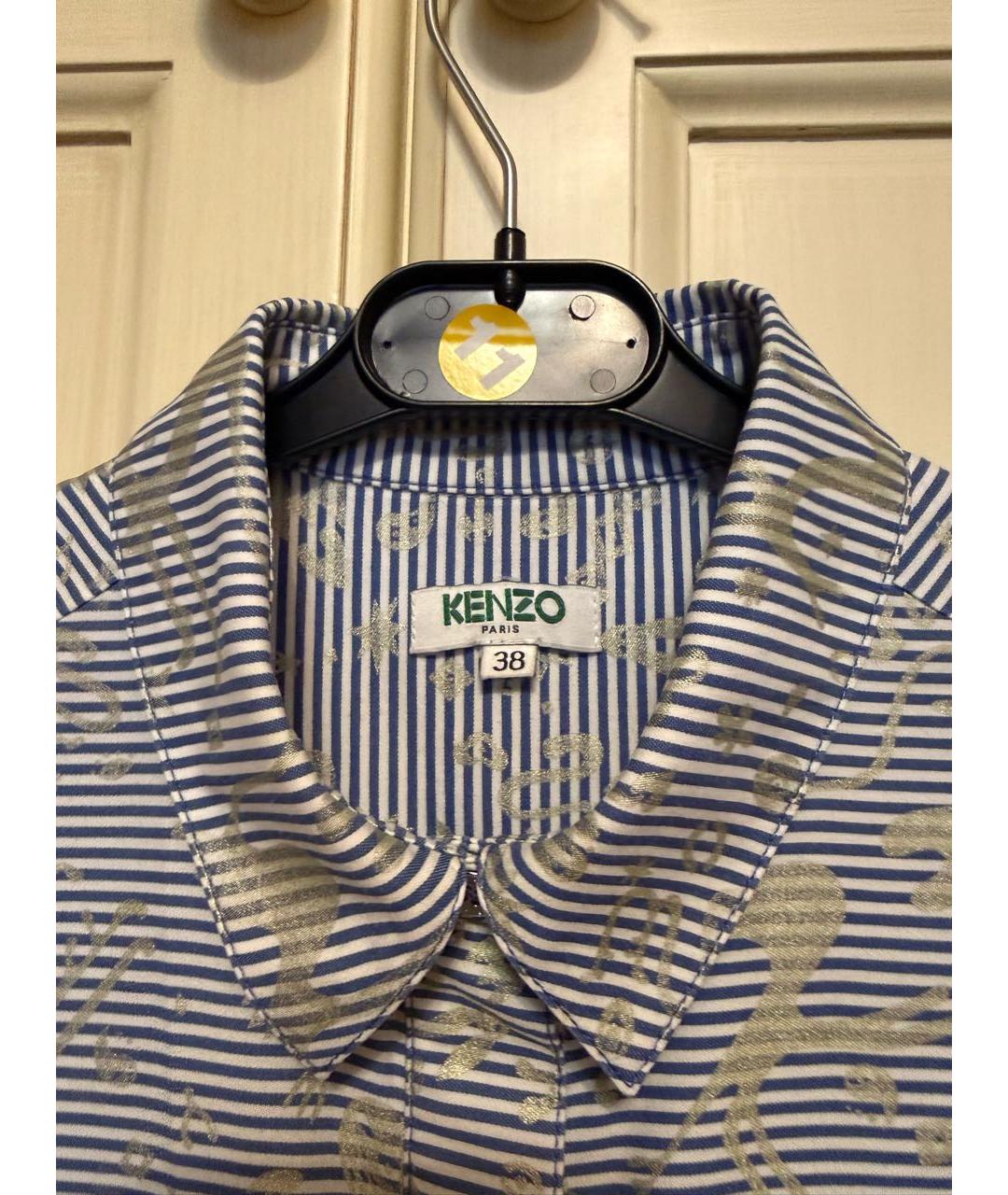 KENZO Голубое хлопковое повседневное платье, фото 4