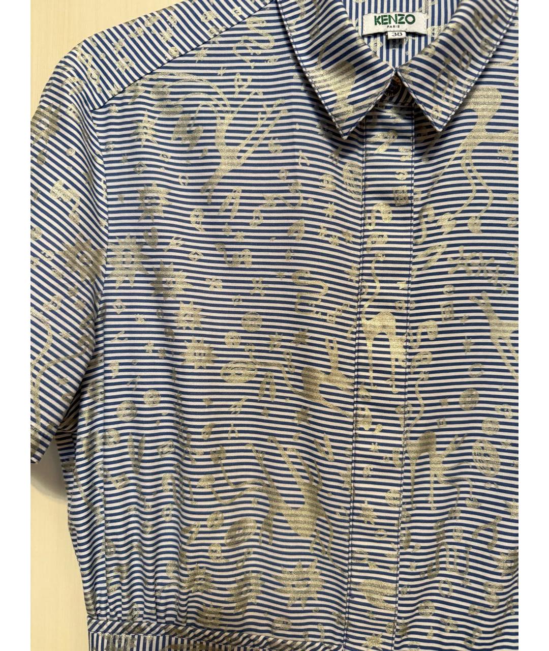 KENZO Голубое хлопковое повседневное платье, фото 3