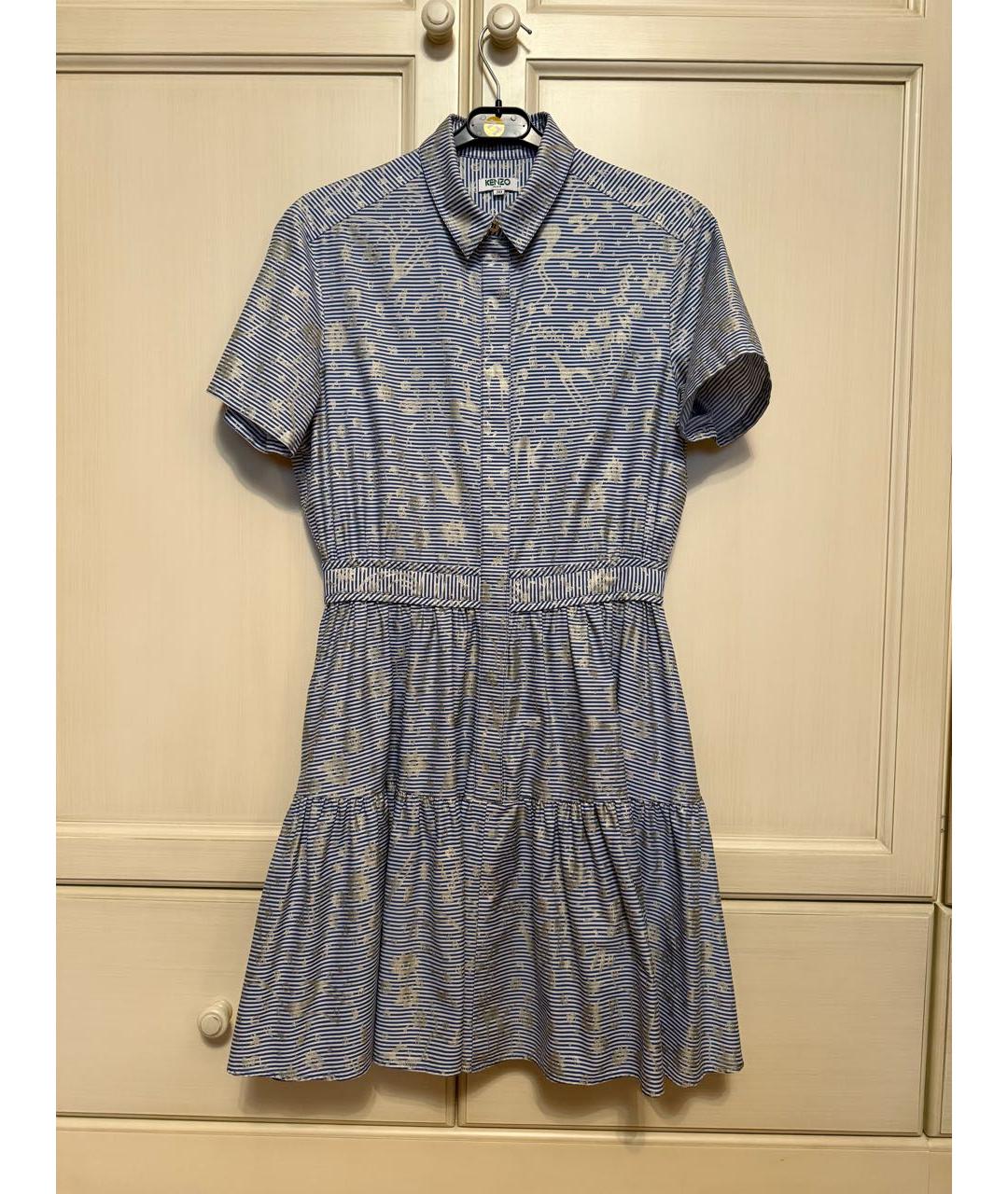 KENZO Голубое хлопковое повседневное платье, фото 6