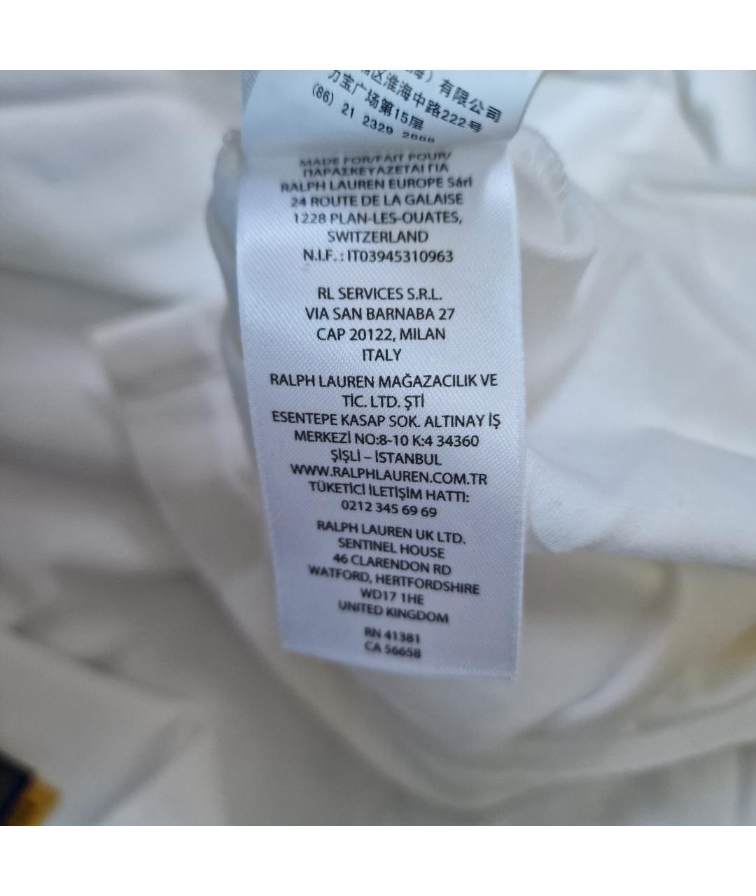RALPH LAUREN Белая хлопковая кэжуал рубашка, фото 8