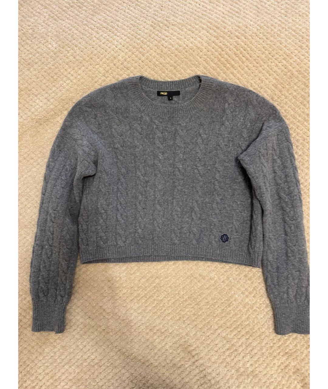 MAJE Серый шерстяной джемпер / свитер, фото 8