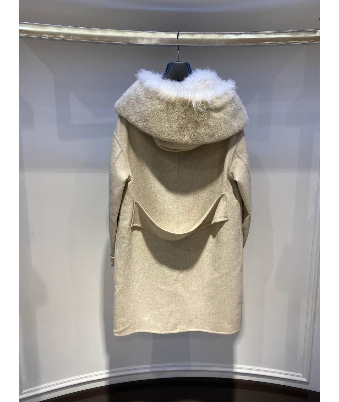 MANZONI 24 Бежевое шерстяное пальто, фото 2