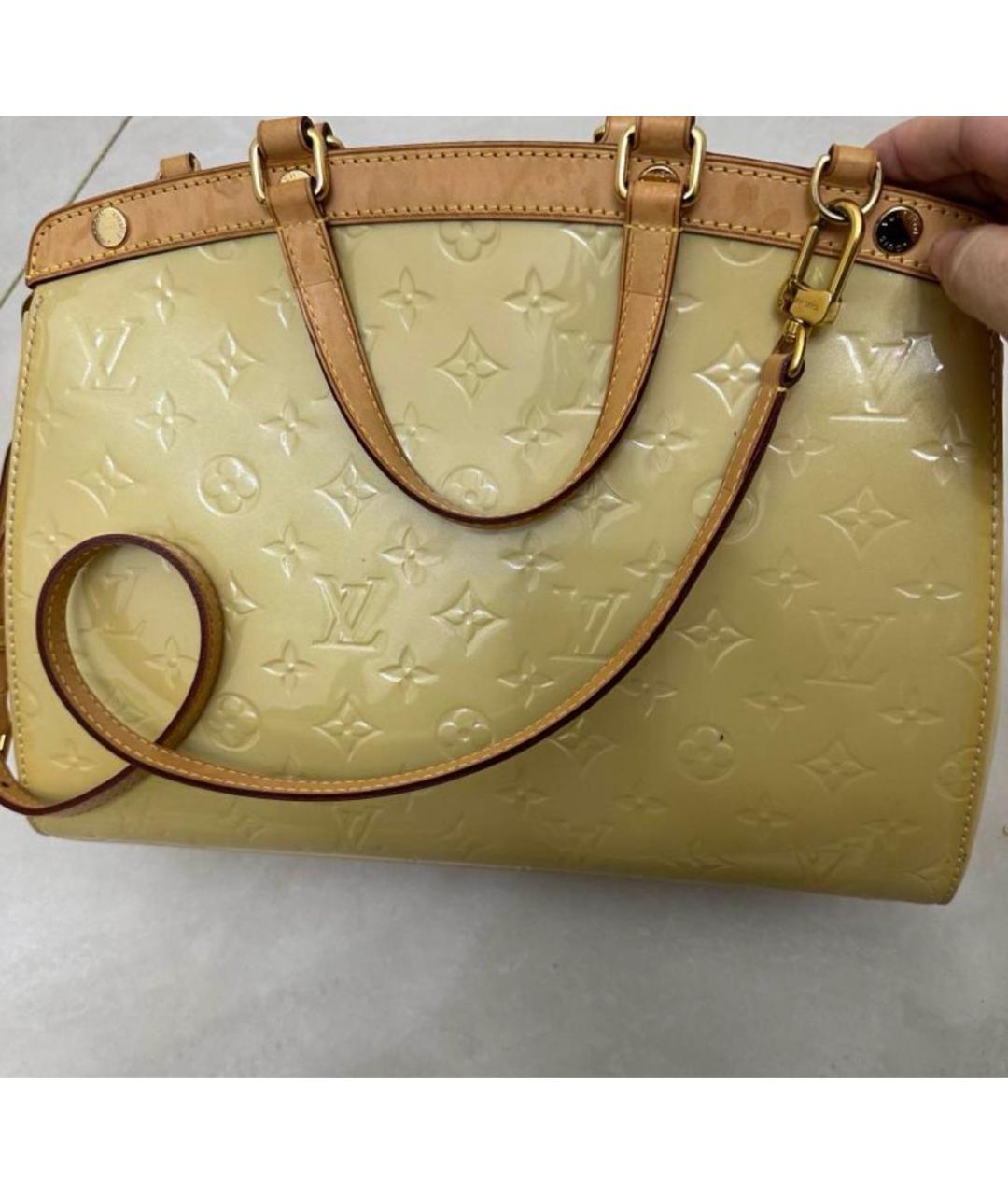 LOUIS VUITTON Желтая сумка тоут из лакированной кожи, фото 2