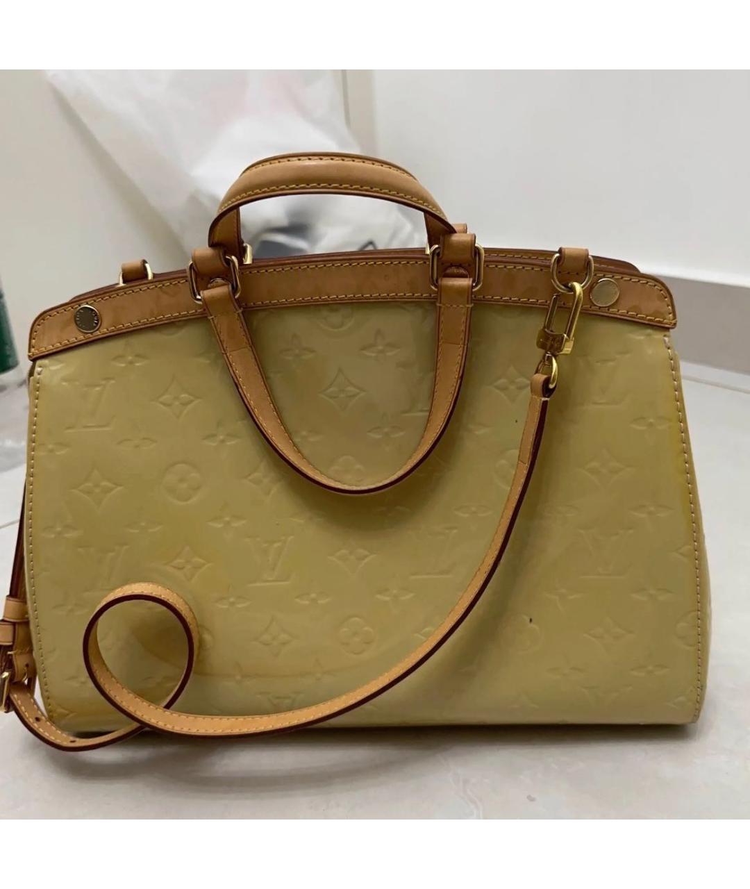 LOUIS VUITTON Желтая сумка тоут из лакированной кожи, фото 5