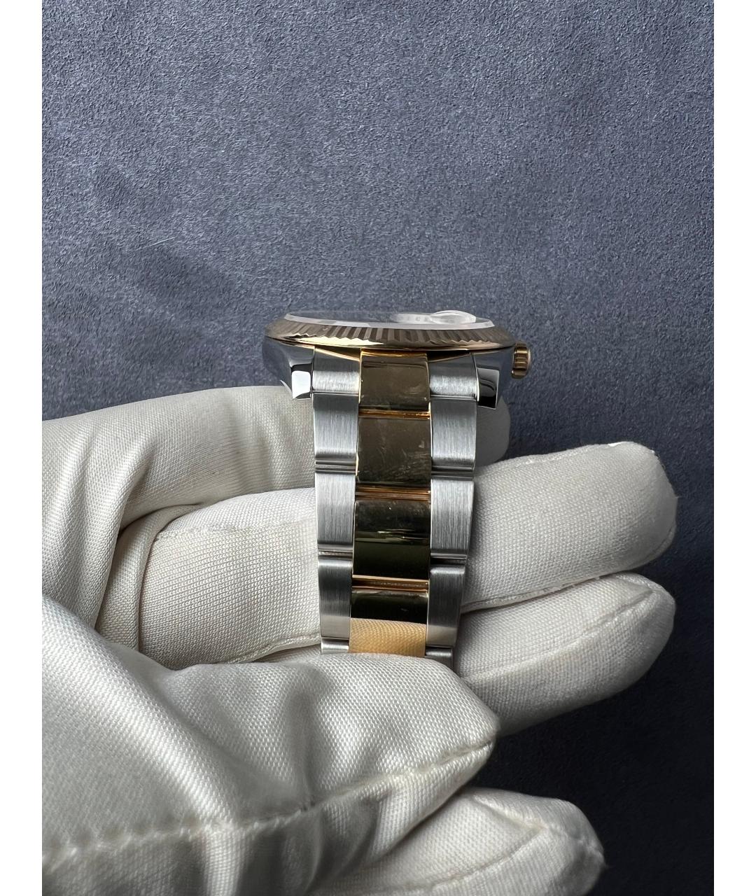 ROLEX Серые часы из желтого золота, фото 8