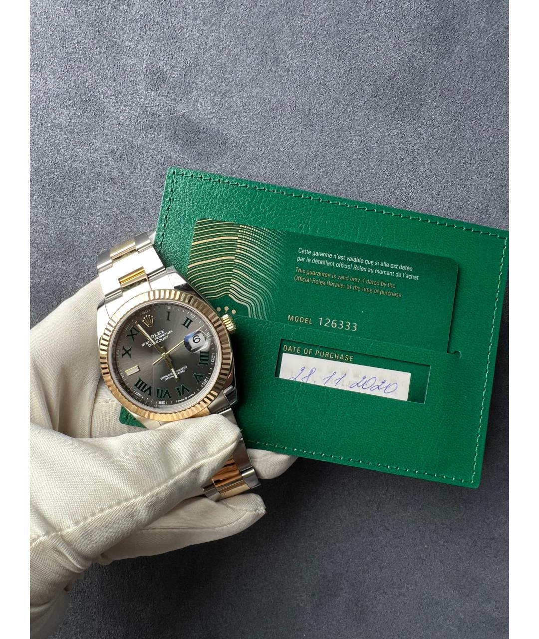 ROLEX Серые часы из желтого золота, фото 2