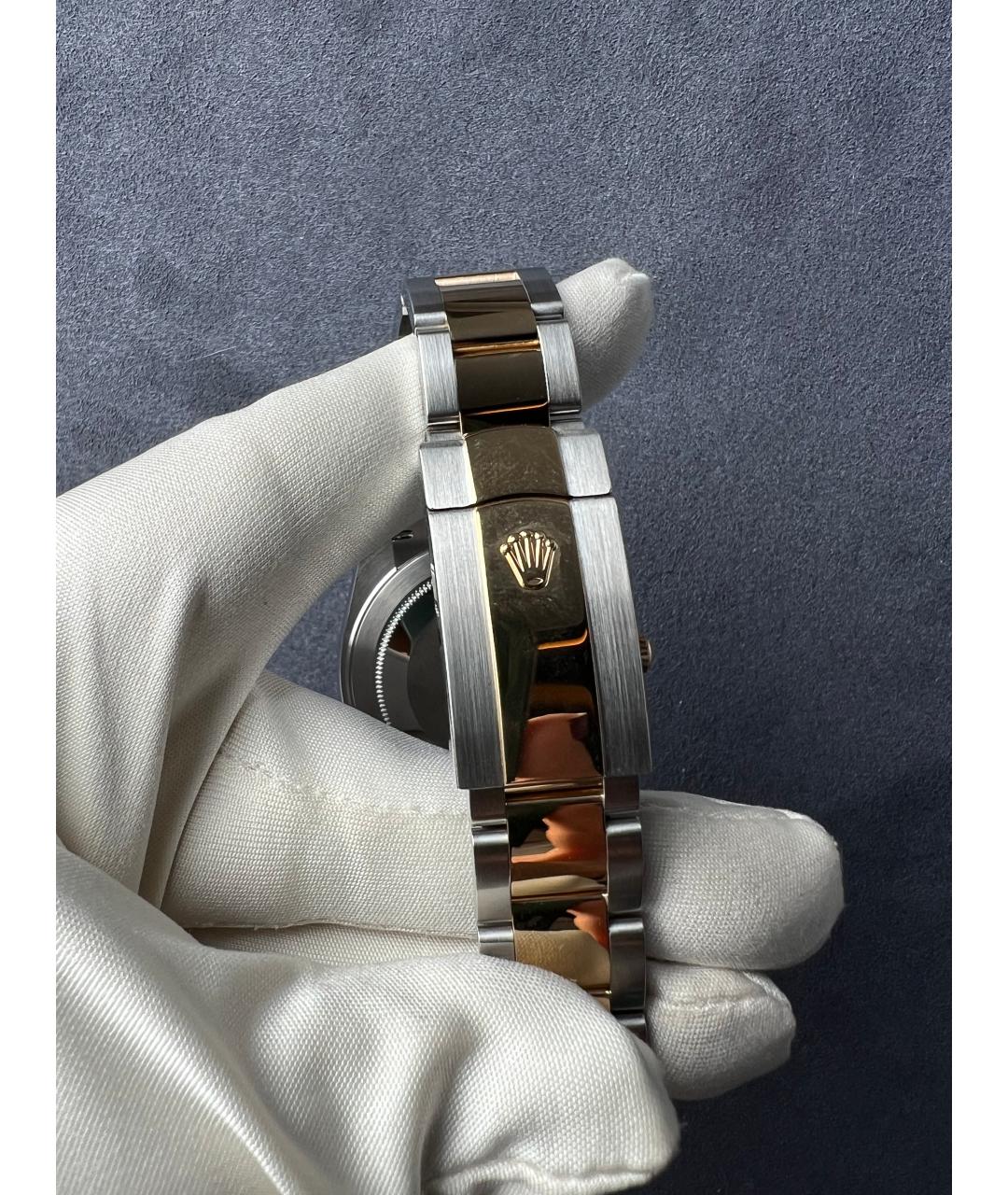 ROLEX Серые часы из желтого золота, фото 9