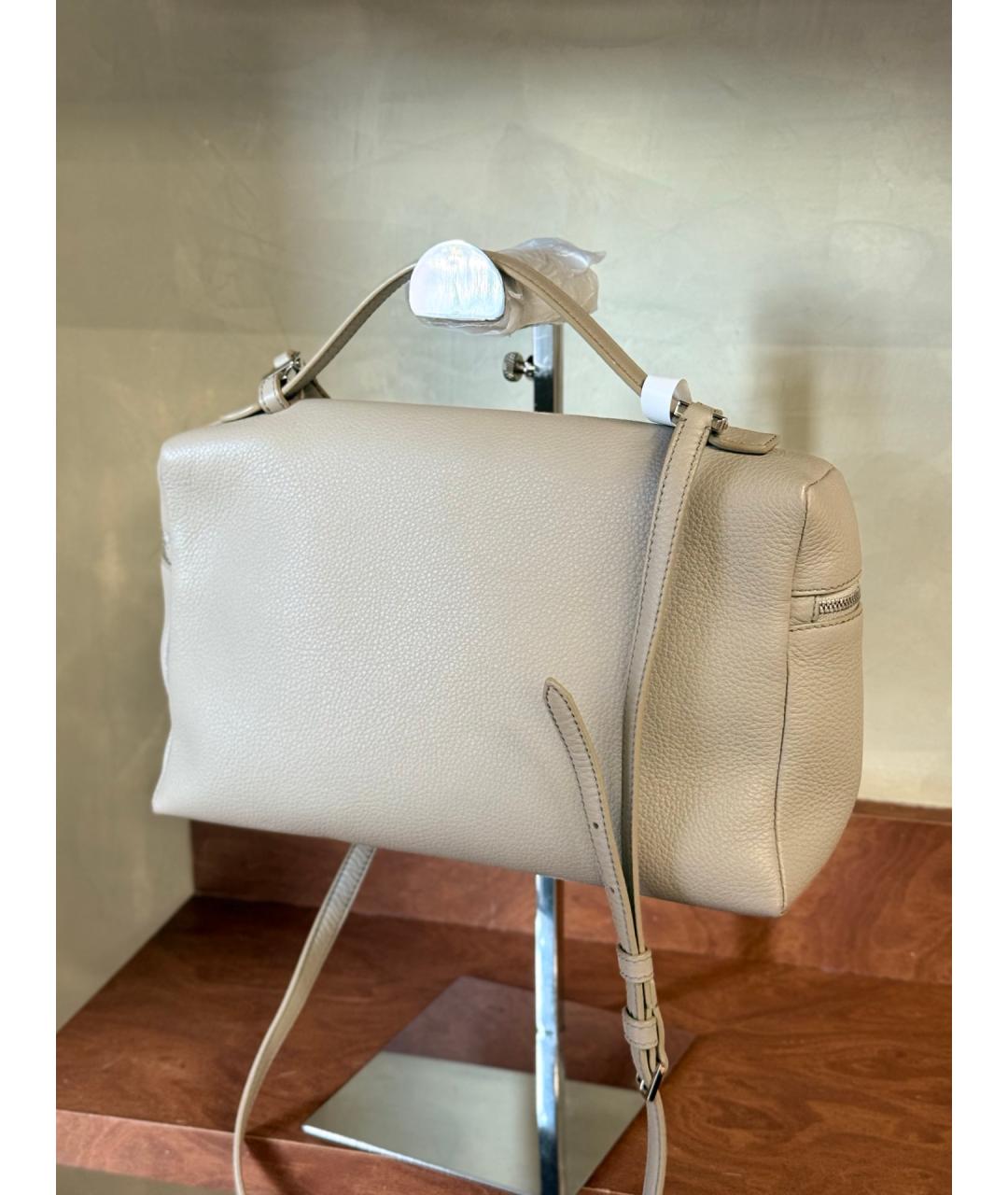 LORO PIANA Серая кожаная сумка через плечо, фото 8