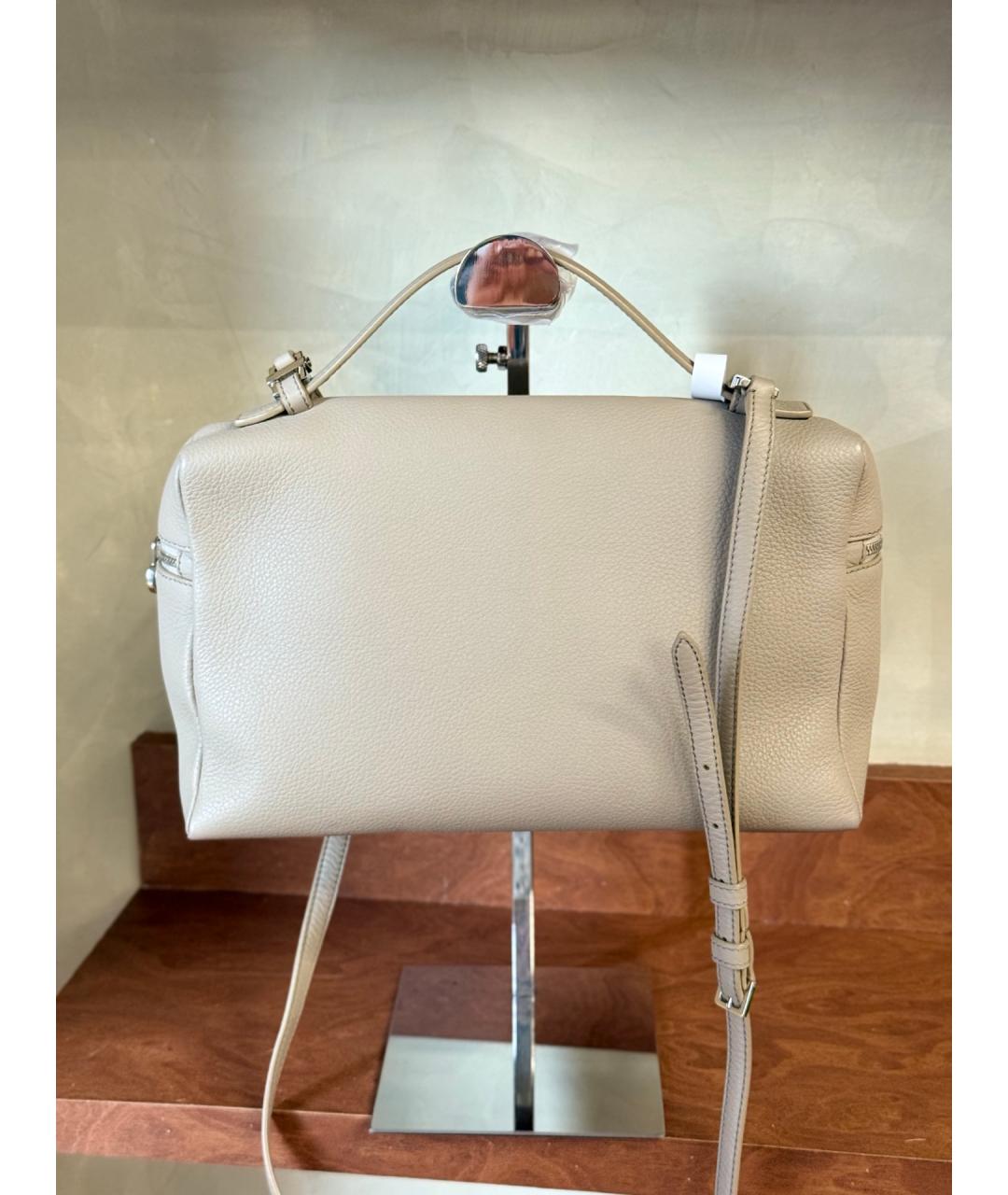 LORO PIANA Серая кожаная сумка через плечо, фото 6
