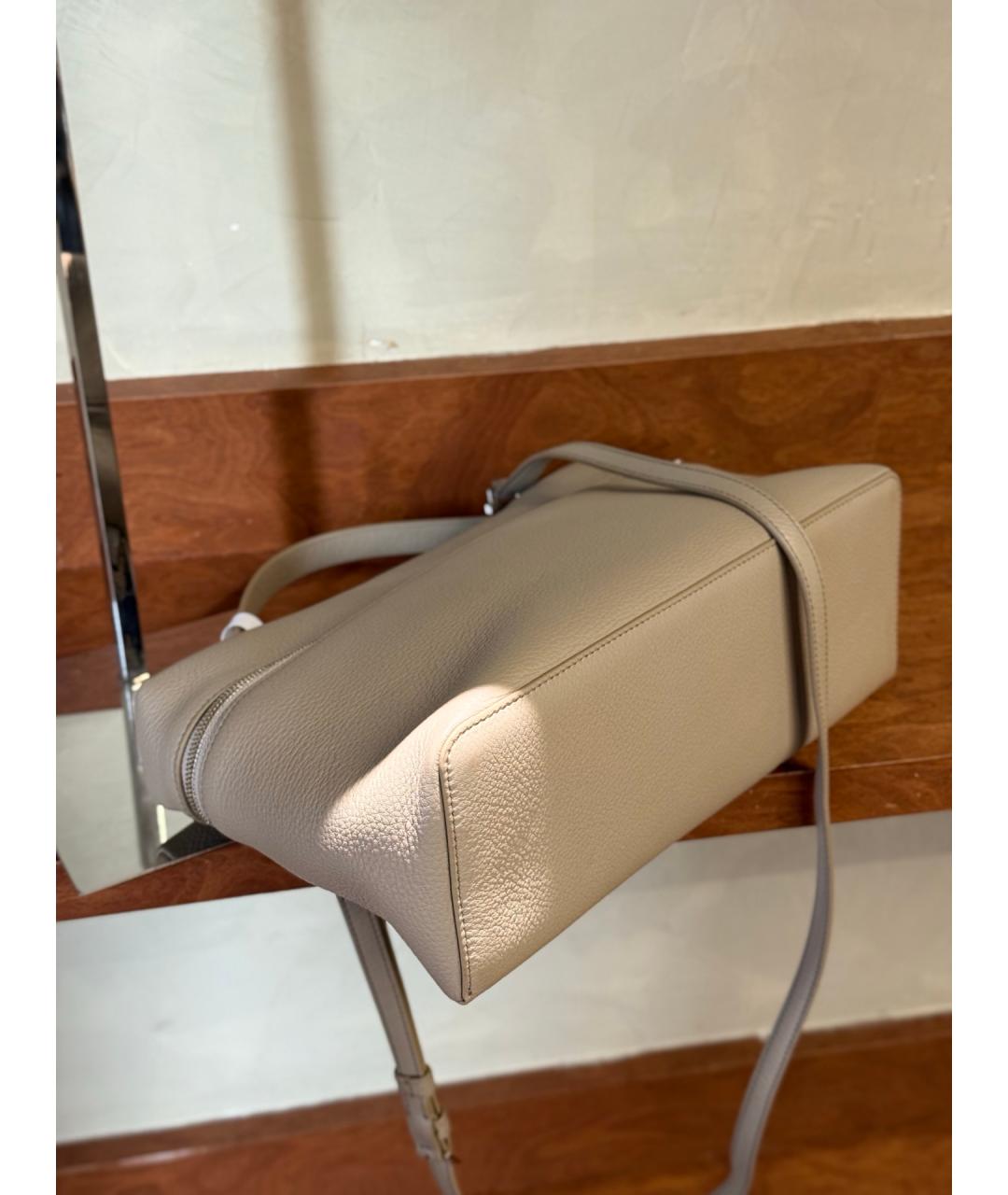 LORO PIANA Серая кожаная сумка через плечо, фото 5