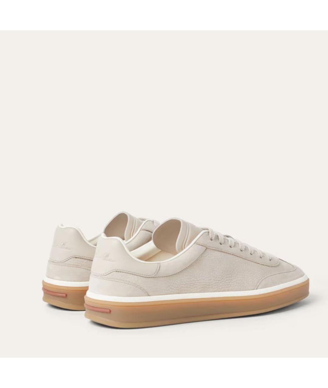 LORO PIANA Бежевые кожаные кеды, фото 3