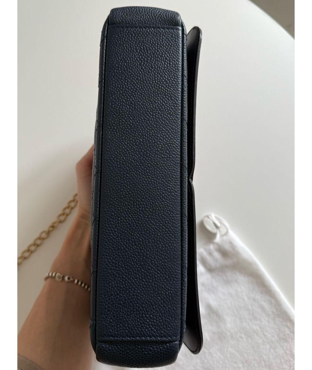 CHANEL Темно-синяя кожаная сумка через плечо, фото 6