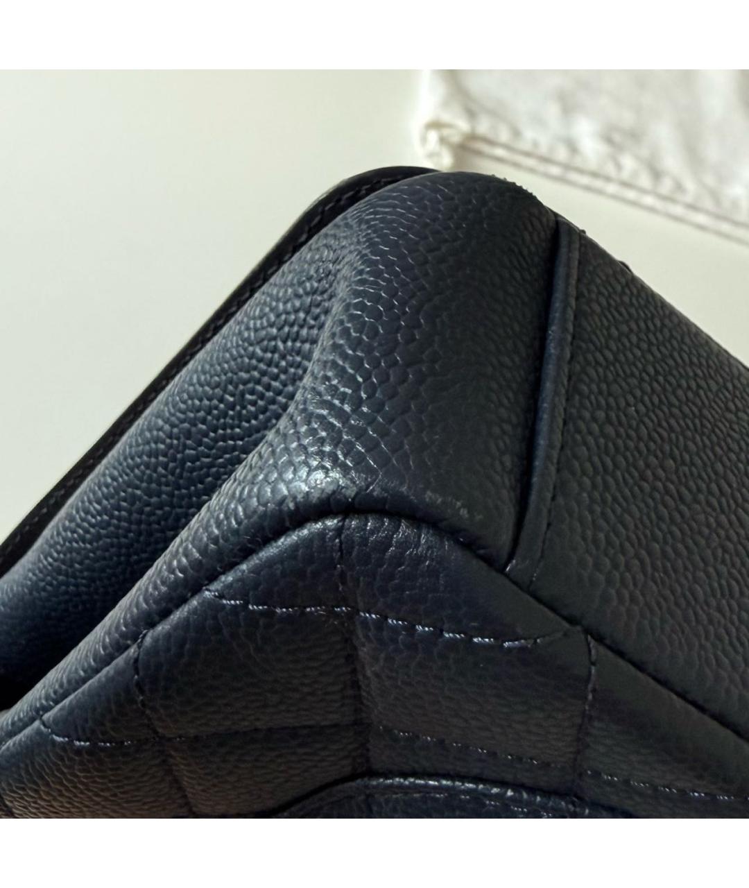 CHANEL Темно-синяя кожаная сумка через плечо, фото 7