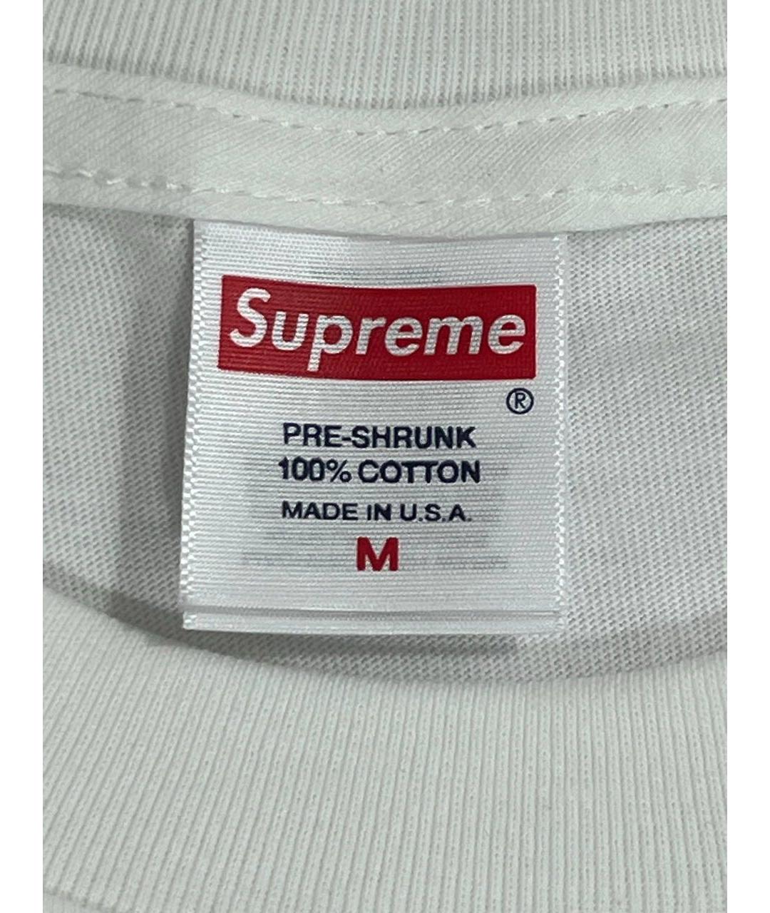 SUPREME Белая хлопковая футболка, фото 5